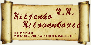 Miljenko Milovanković vizit kartica
